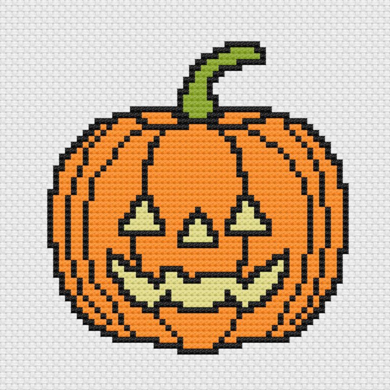 Halloween pumpkin cross stitch