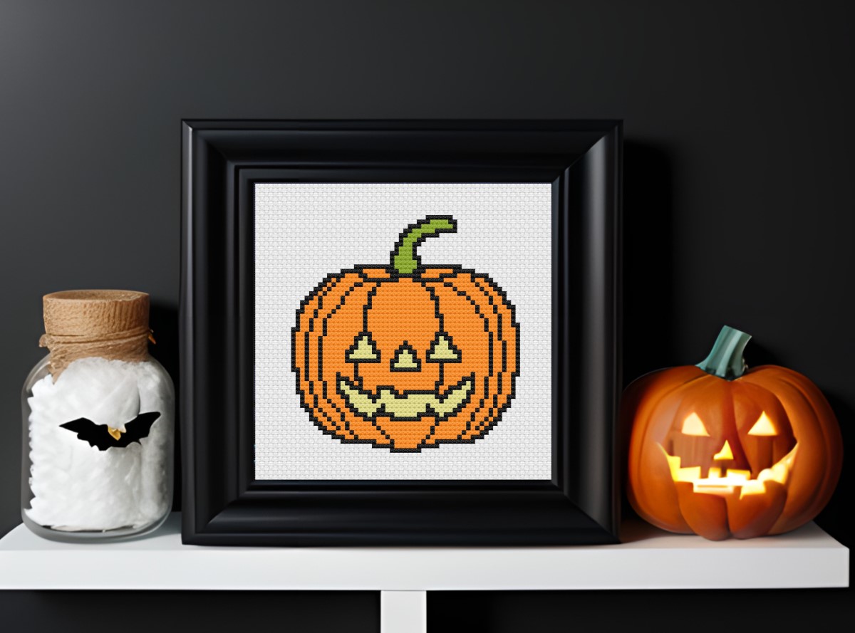 Small Halloween Pumpkin cross stitch pattern