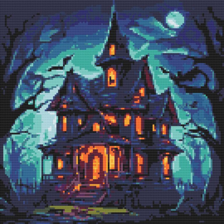 Haunted House cross stitch pattern