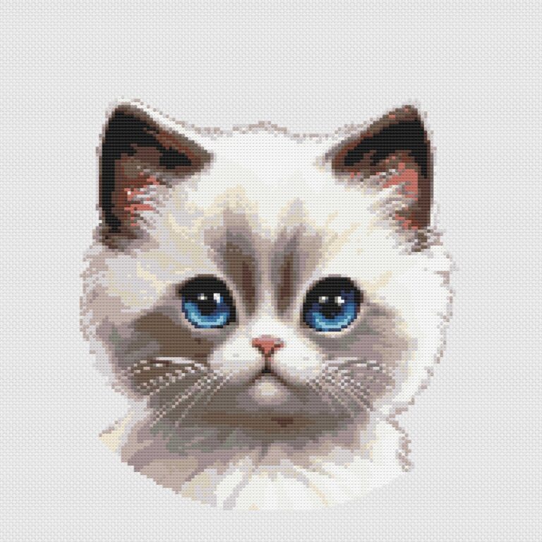 Ragdoll kitten cross stitch