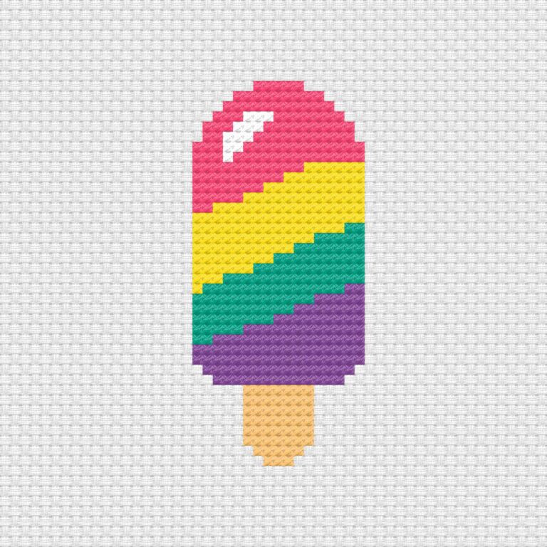 Popsicle cross stitch pattern